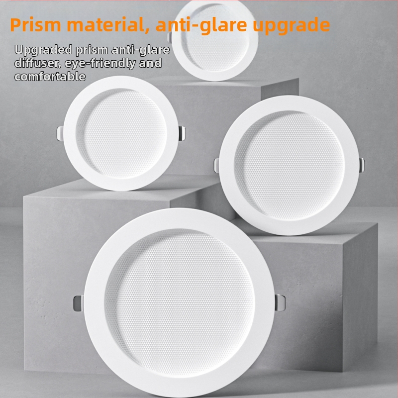 LED griestu downlight ar slēgtu uzstādīšanu, 220V, 6500K, CRI 80–89, darbības ilgums 20 000 h