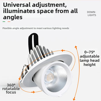 LED reflektor v tvare nosa slona, zabudovaný, výsuvný, 220V, hliníkové telo, model 812, osvetlenie steny pre vitríny s oblečením, dosah 5 m²