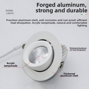 LED reflektor v tvare nosa slona, zabudovaný, výsuvný, 220V, hliníkové telo, model 812, osvetlenie steny pre vitríny s oblečením, dosah 5 m²