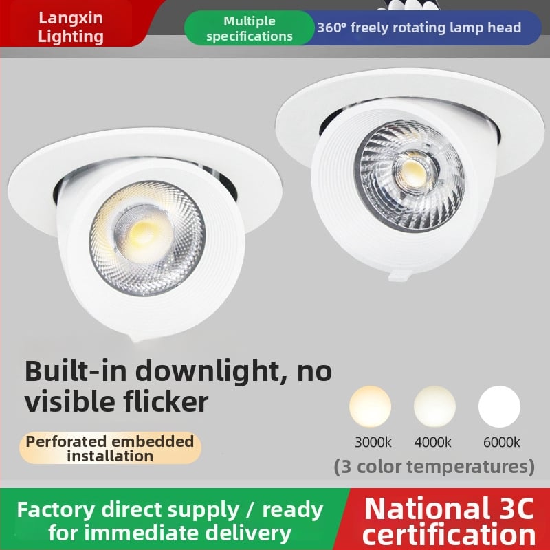 LED reflektor v tvare nosa slona, zabudovaný, výsuvný, 220V, hliníkové telo, model 812, osvetlenie steny pre vitríny s oblečením, dosah 5 m²