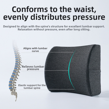 Xipinjia vankúš bedrového podpôr s pamäťovou penou pre kancelársku stoličku a auto — pomalý návrat, povlak z mikinového materiálu
