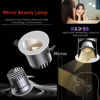 Osvetlenie pre zrkadlo do kúpeľne s COB LED, 220V, dotykový vypínač, hliníkové puzdro, CRI ≥90, 3000-5000K