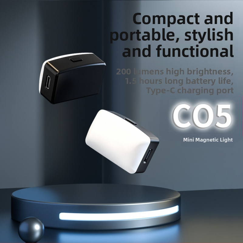 C05 LED papildus apgaismojums ar magnētisku piestiprināšanu – trīs krāsu temperatūras, jauda zem 10W, 3,7V, stāvošs apgaismojums tiešraidei un fotogrāfijai