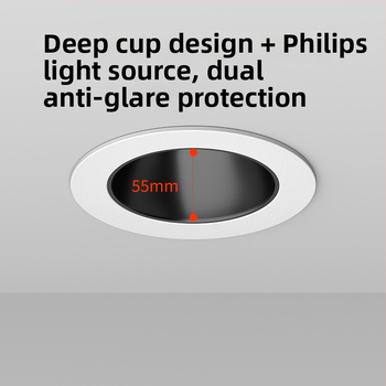 LED vstavané osvetlenie na stenu – proti oslneniu, model JR-888, hliníkové puzdro, napätie ≤36V, CRI ≥95