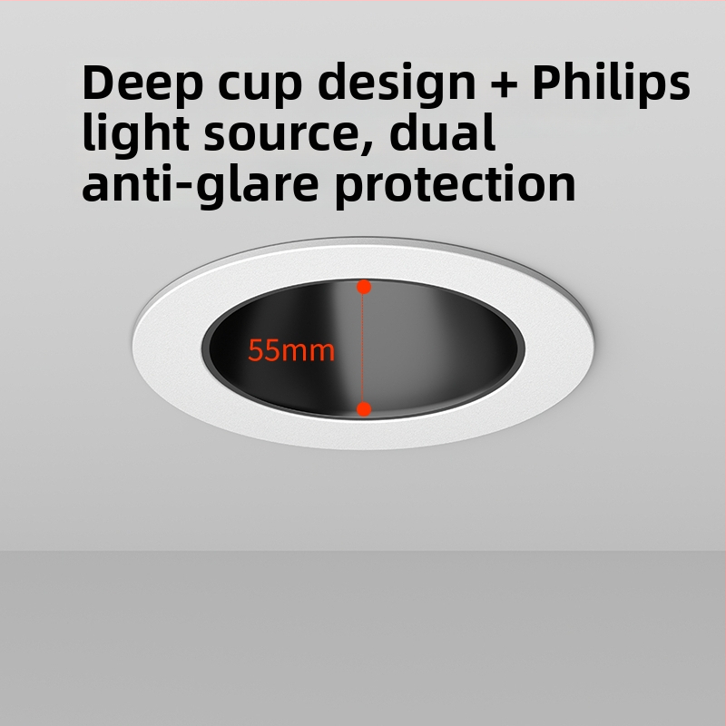 LED vstavané osvetlenie na stenu – proti oslneniu, model JR-888, hliníkové puzdro, napätie ≤36V, CRI ≥95