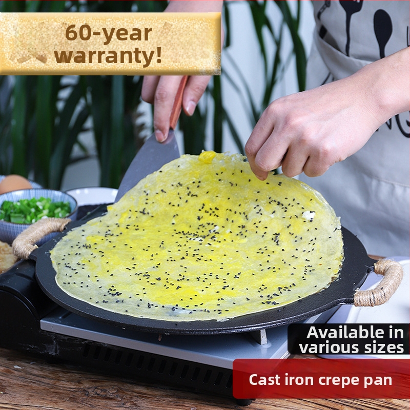 Liatinový panvík na palacinky s viaczrnnou zmesou, čínskeho štýlu, ploché dno, nepriľnavé