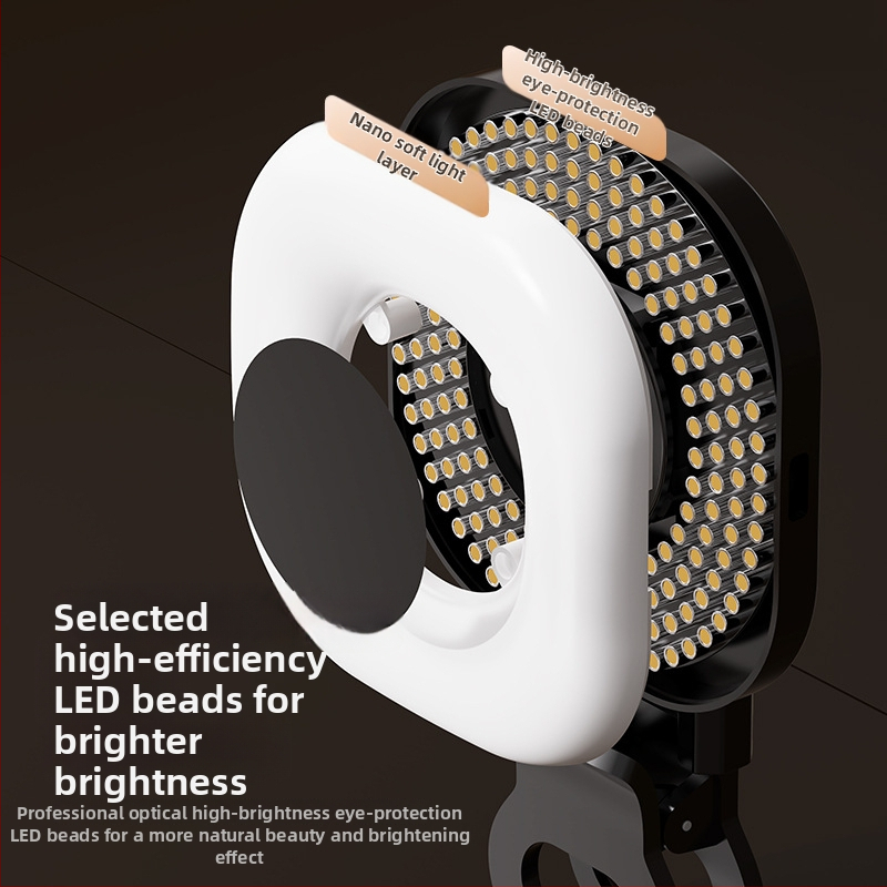 LED светлина за запълване за смартфон, портативна със стойка, три цветови температури, мощност под 10W