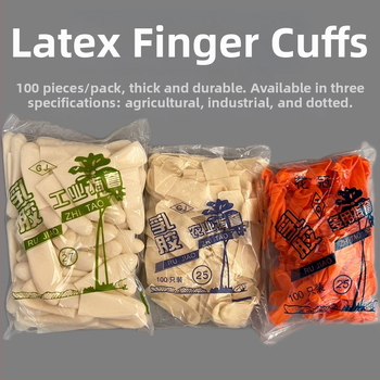 Jednorázové prstové chrániče z hrubšieho latexu, protišmyčné a odolné voči opotrebeniu, pre priemyselné a poľnohospodárske použitie