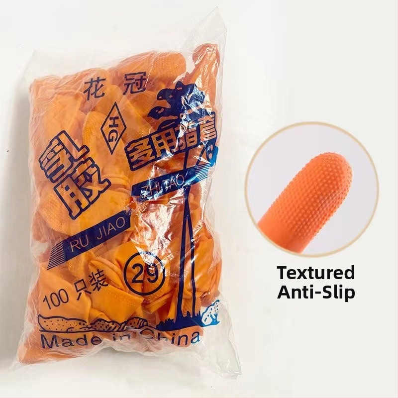 Jednorázové prstové chrániče z hrubšieho latexu, protišmyčné a odolné voči opotrebeniu, pre priemyselné a poľnohospodárske použitie