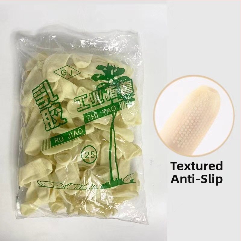 Jednorázové prstové chrániče z hrubšieho latexu, protišmyčné a odolné voči opotrebeniu, pre priemyselné a poľnohospodárske použitie