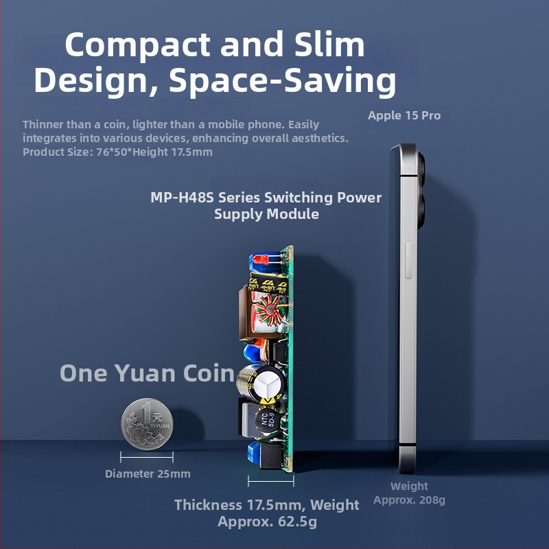 Panel napájania so SMPS, priemyselného stupňa, izolovaný AC-DC buck modul, vstup 220V, výstup 12V/4A alebo 24V/2A, 48W