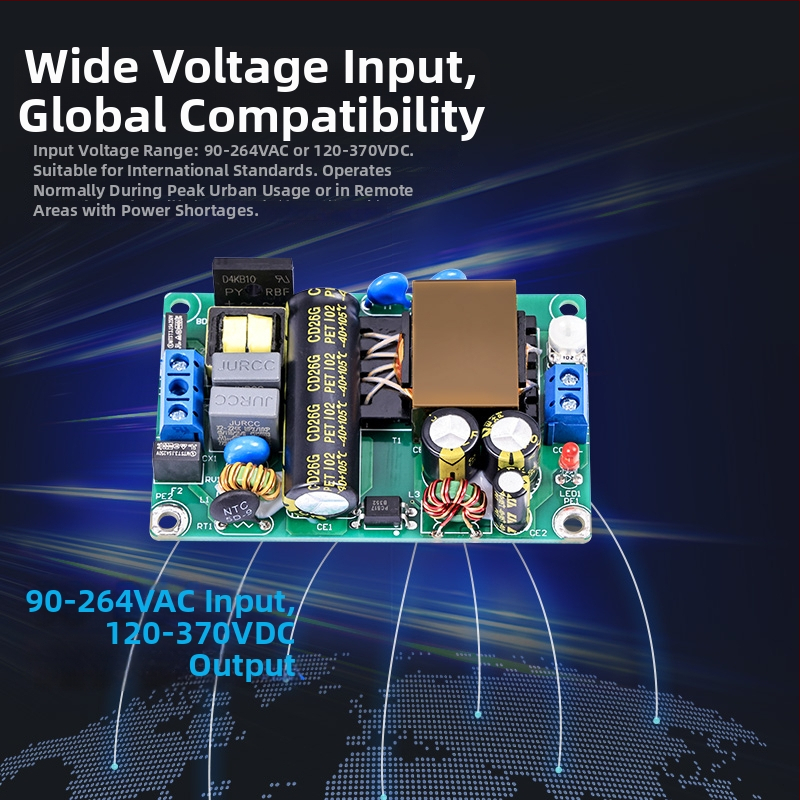 Panel napájania so SMPS, priemyselného stupňa, izolovaný AC-DC buck modul, vstup 220V, výstup 12V/4A alebo 24V/2A, 48W