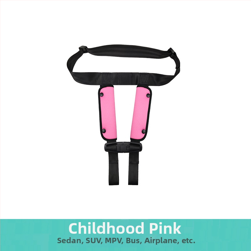 Detská cestovná vesta s doplnkovým bezpečnostným pásom pre auto, autobus a školský autobus; Materiál: zinková zliatina + polyesterové vlákno; Vhodná hmotnosť: 11–32 kg; Hmotnosť: 0,4 kg