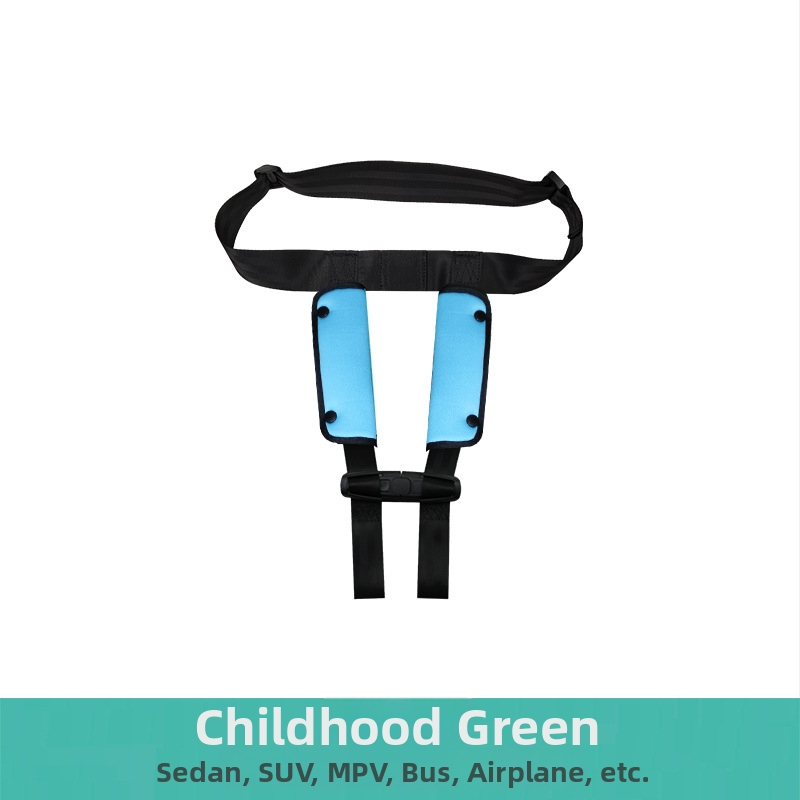 Detská cestovná vesta s doplnkovým bezpečnostným pásom pre auto, autobus a školský autobus; Materiál: zinková zliatina + polyesterové vlákno; Vhodná hmotnosť: 11–32 kg; Hmotnosť: 0,4 kg