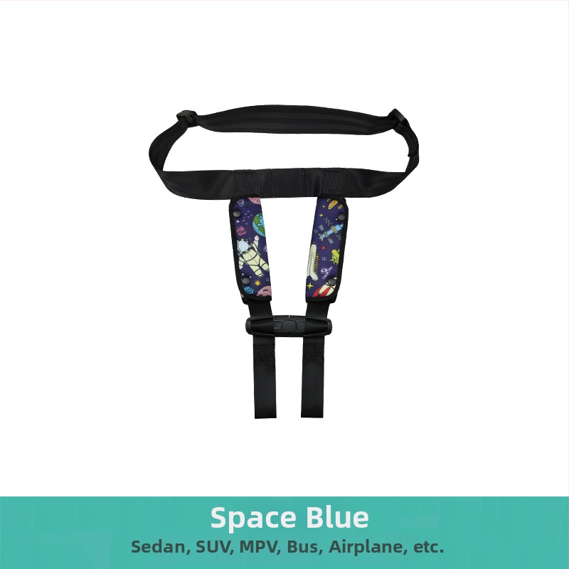 Detská cestovná vesta s doplnkovým bezpečnostným pásom pre auto, autobus a školský autobus; Materiál: zinková zliatina + polyesterové vlákno; Vhodná hmotnosť: 11–32 kg; Hmotnosť: 0,4 kg