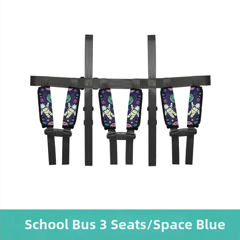 Detská cestovná vesta s doplnkovým bezpečnostným pásom pre auto, autobus a školský autobus; Materiál: zinková zliatina + polyesterové vlákno; Vhodná hmotnosť: 11–32 kg; Hmotnosť: 0,4 kg