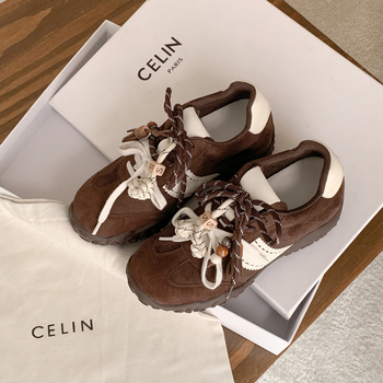 Dámske tenisky na šnúrky, 8 cm vnútorné zvýšenie výšky, hrubá gumová podrážka, vrchná časť z hovädzej kože, okrúhla špička, tlmenie nárazov