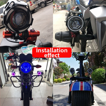 LED reflektor motocyklový, 12V-80V, vonkajší záblesk, laserový kanón U7/U5