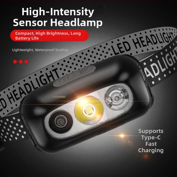 LED čelna svjetiljka, punjiva, 5W, baterija 500 mAh, domet 100–200 m