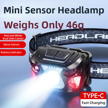 LED svjetiljka za glavu s USB punjenjem, ručno napajanje, domet 50–100 m