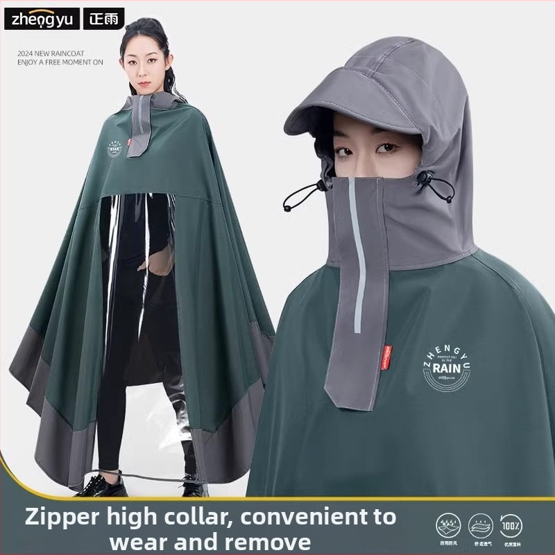 Jednodielne dažďové pončo pre dospelých na motocykel, hrubá tkanina Pongee, priedušná, jednorazová