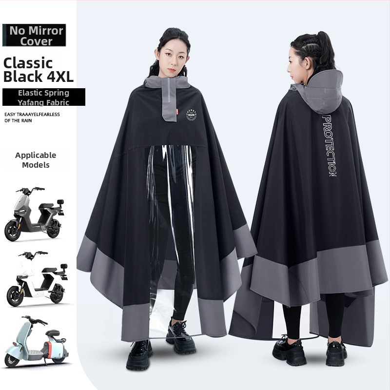 Jednodielne dažďové pončo pre dospelých na motocykel, hrubá tkanina Pongee, priedušná, jednorazová