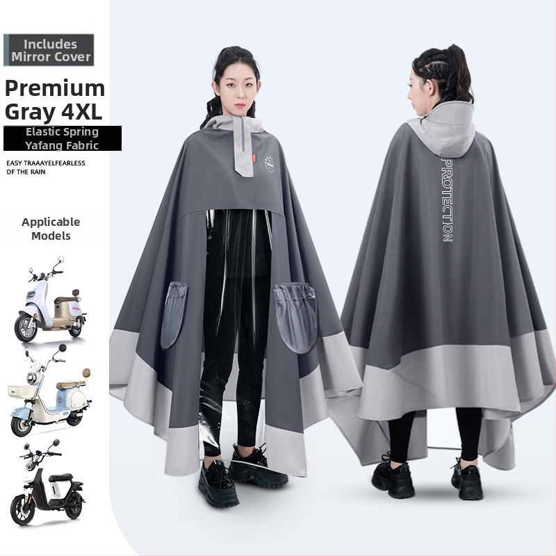Jednodielne dažďové pončo pre dospelých na motocykel, hrubá tkanina Pongee, priedušná, jednorazová