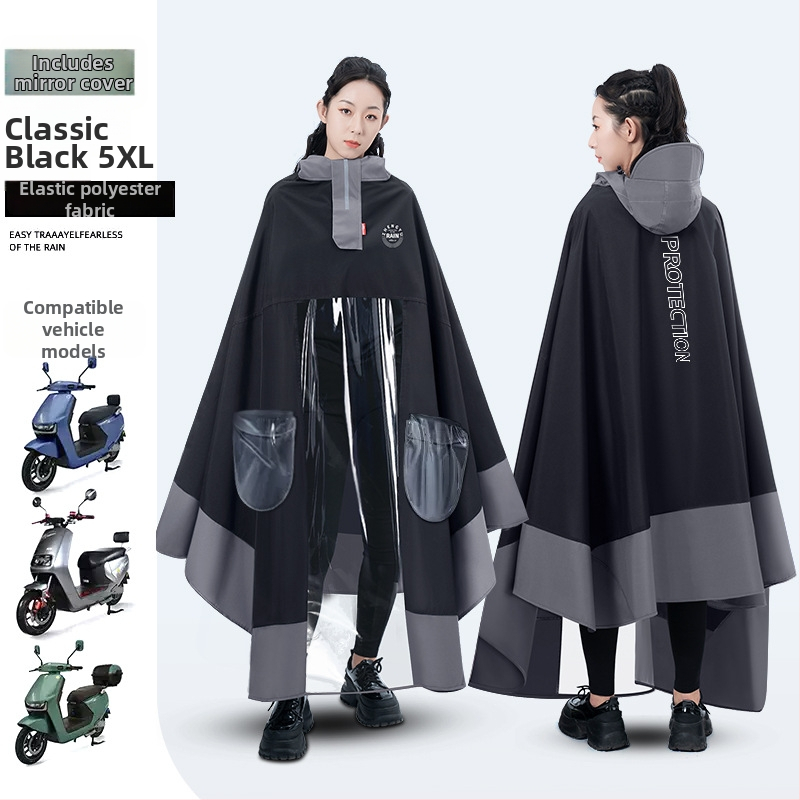 Jednodielne dažďové pončo pre dospelých na motocykel, hrubá tkanina Pongee, priedušná, jednorazová