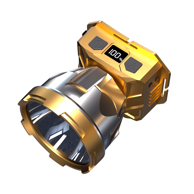 Čelovka s veľkým lúčom, 5W, 2400mAh, 360° otáčanie, ručné napájanie, nabíjačka súčasťou, na nočné rybolenie a kempovanie