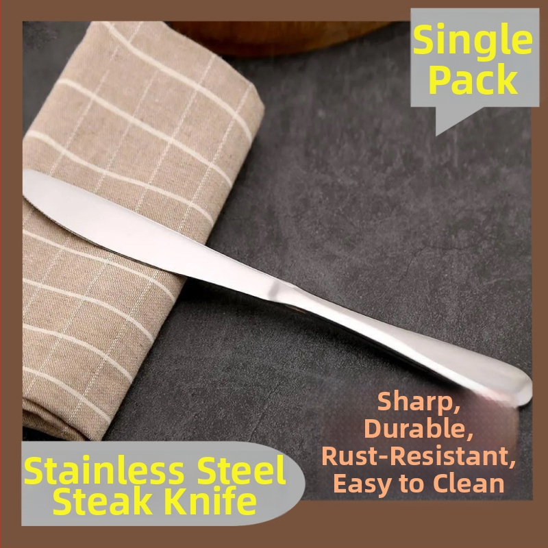 Steiku nuga komplekt, roostevabast terasest, koduseks kasutamiseks, täiskasvanutele, lihtne ja stiilne stiil, mudel 1400341, 1 komplekt