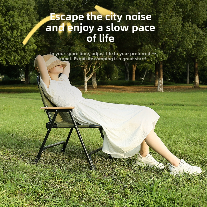 Vonkajšia skladacia stolička – železný rám, skladacia, štýl pulover