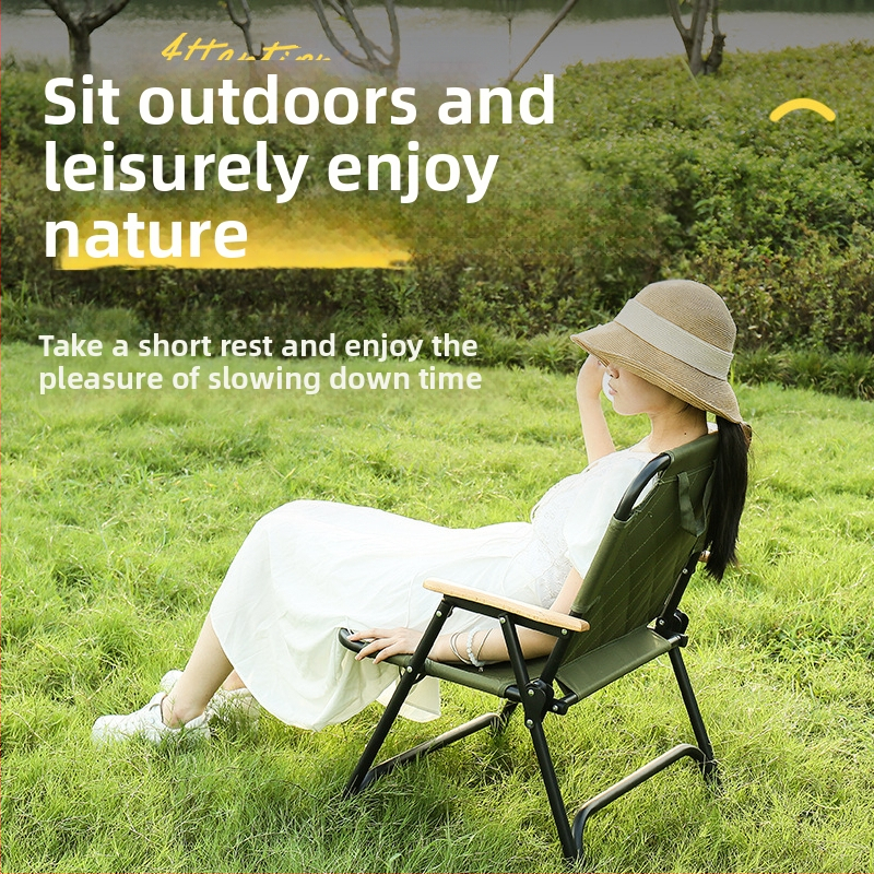 Vonkajšia skladacia stolička – železný rám, skladacia, štýl pulover