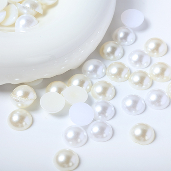 ABS imitácia perál a ploché polkruhové nálepky na nechty pre DIY manikúru, inlay technika, vzor podľa obrázka, čerstvý a sladký štýl