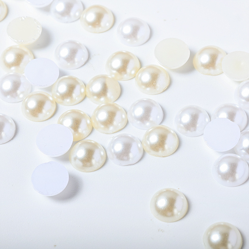 ABS imitácia perál a ploché polkruhové nálepky na nechty pre DIY manikúru, inlay technika, vzor podľa obrázka, čerstvý a sladký štýl