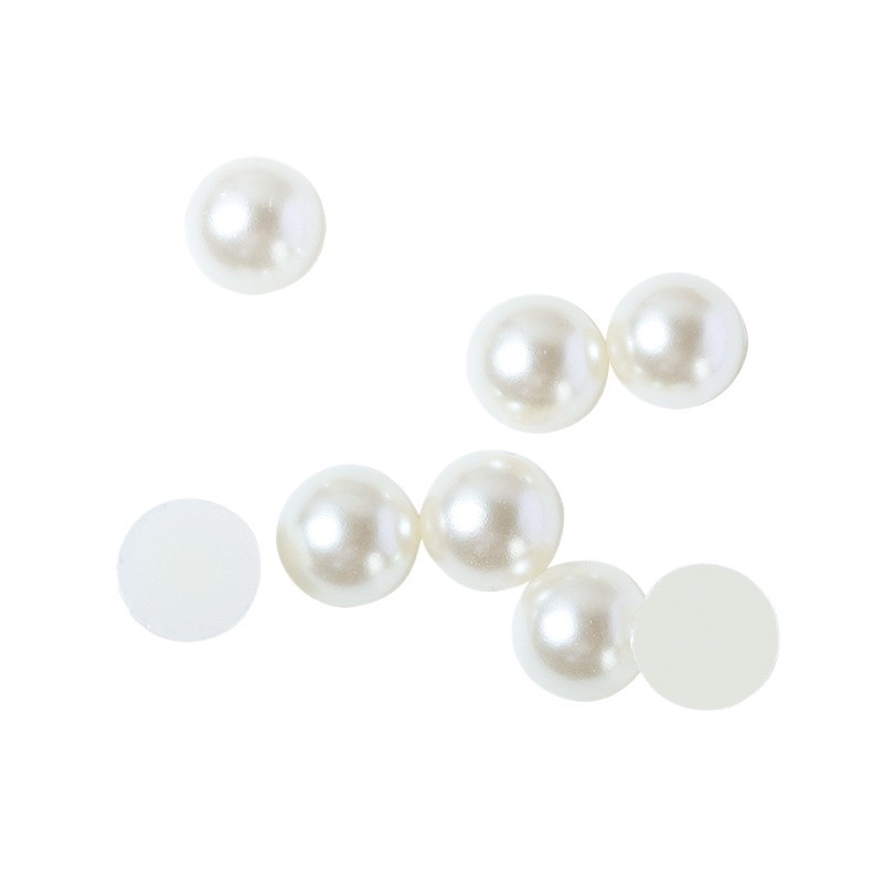 ABS imitácia perál a ploché polkruhové nálepky na nechty pre DIY manikúru, inlay technika, vzor podľa obrázka, čerstvý a sladký štýl