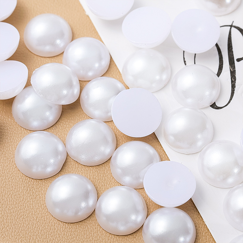 ABS imitácia perál a ploché polkruhové nálepky na nechty pre DIY manikúru, inlay technika, vzor podľa obrázka, čerstvý a sladký štýl