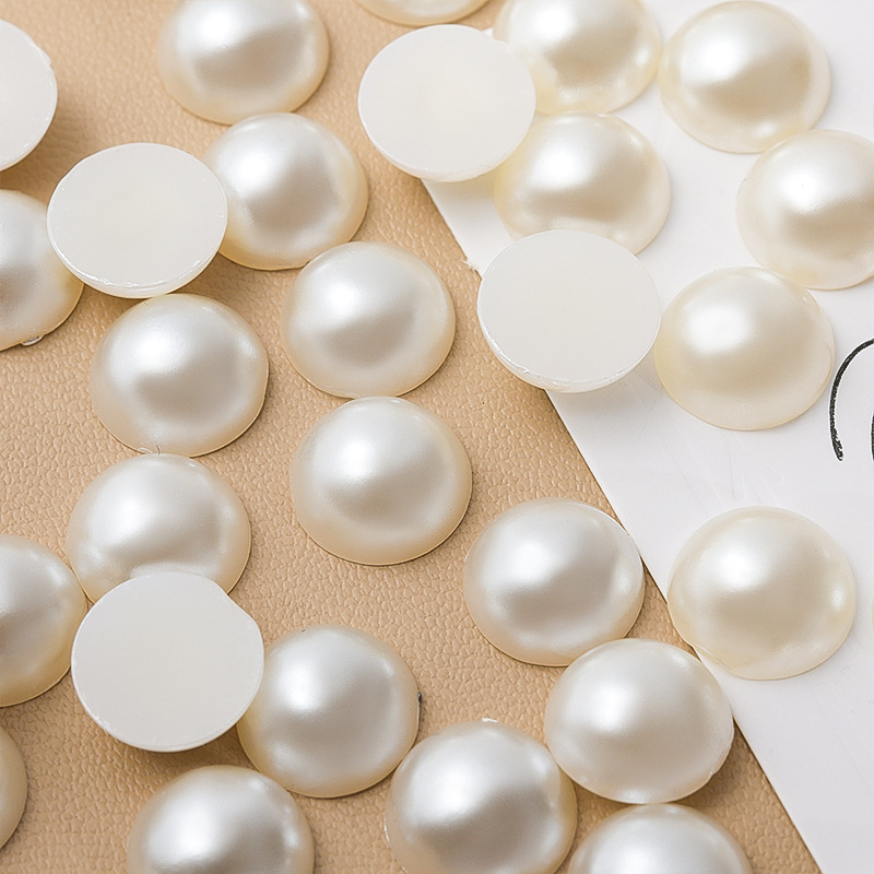 ABS imitácia perál a ploché polkruhové nálepky na nechty pre DIY manikúru, inlay technika, vzor podľa obrázka, čerstvý a sladký štýl