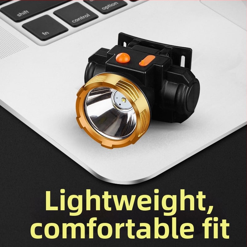 Nabíjacia LED čelovka, 3W, 500mAh, dosah 100–200 m, vodotesná