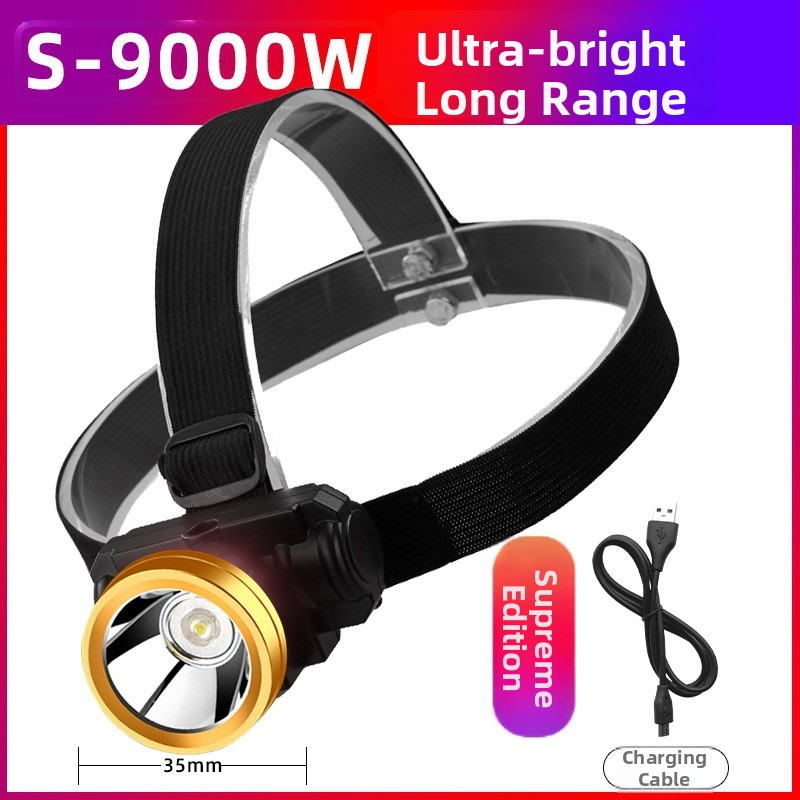 Nabíjacia LED čelovka, 3W, 500mAh, dosah 100–200 m, vodotesná