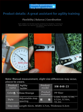 Fixná agility rebrík pre deti — tréning krokov a rýchlosti, PP materiál, pomôcka na tréning futbalu a basketbalu