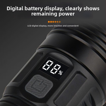 Ručná LED baterka - 10W, 3600mAh, 3.7V, LED životnosť 100000h, IPX4