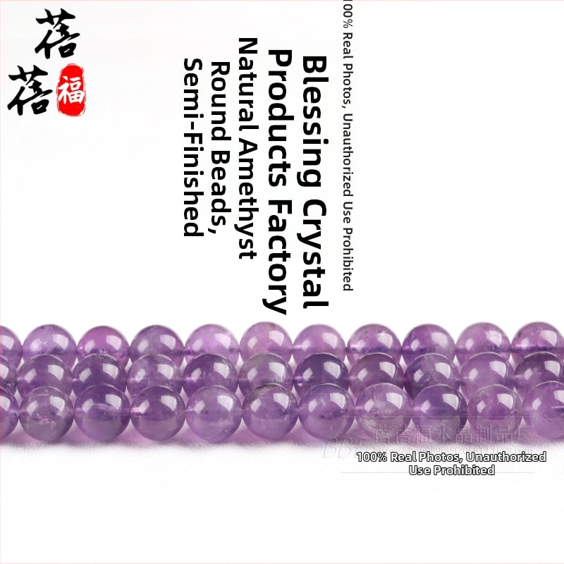 Ametystové korálky na šnúrku, leštené, okrúhle, luxusný vzhľad