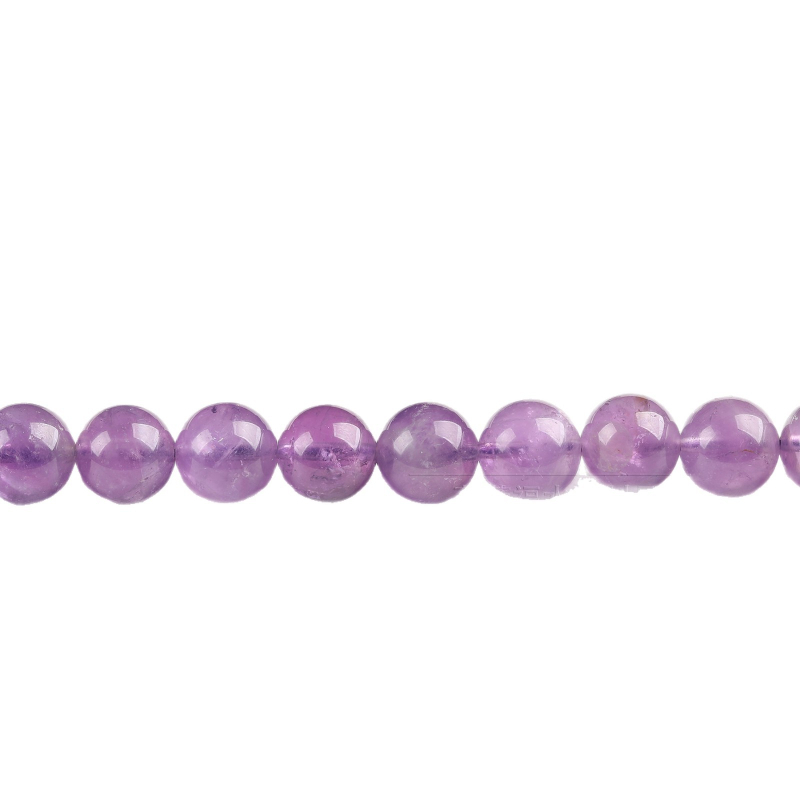 Ametystové korálky na šnúrku, leštené, okrúhle, luxusný vzhľad