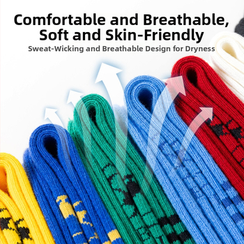 Детски футболни чорапи за момчета с дълги тръби, антихлъзгащи, дишащи и абсорбиращи изпотяване, жакардова плетка, 73% памук, един размер, за деца над 8 години