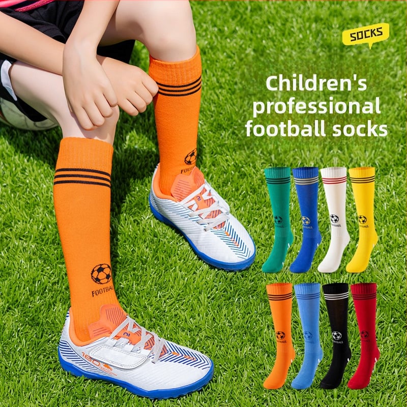 Детски футболни чорапи за момчета с дълги тръби, антихлъзгащи, дишащи и абсорбиращи изпотяване, жакардова плетка, 73% памук, един размер, за деца над 8 години