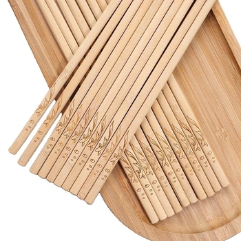 Μπαμπού Ξυλάκια Για Φαγητό - Χωρίς Βαφή, Χωρίς Κερί, Φυσικά Καρβονισμένα, Σετ Ξενοδοχείου & Εστιατορίου