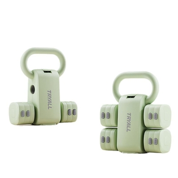 2 v 1 nastaviteľné činky a kettlebell pár, 2 kg a 5 kg, ABS konštrukcia, domáce cvičenie