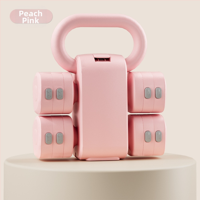 2 v 1 nastaviteľné činky a kettlebell pár, 2 kg a 5 kg, ABS konštrukcia, domáce cvičenie