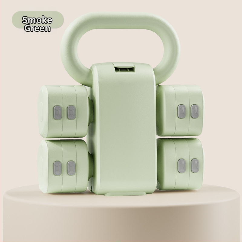 2 v 1 nastaviteľné činky a kettlebell pár, 2 kg a 5 kg, ABS konštrukcia, domáce cvičenie