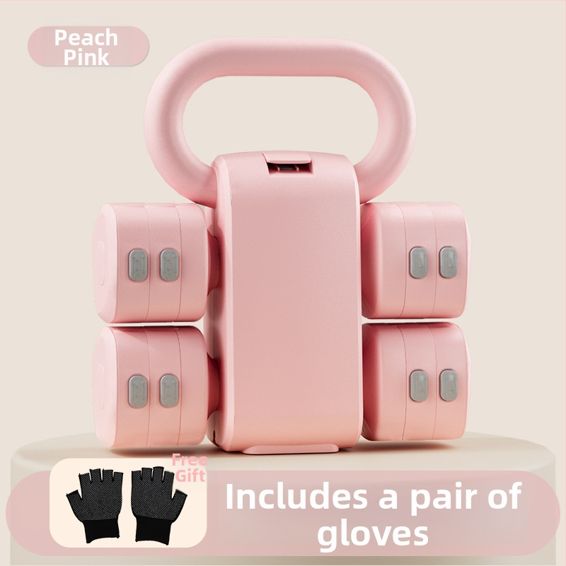 2 v 1 nastaviteľné činky a kettlebell pár, 2 kg a 5 kg, ABS konštrukcia, domáce cvičenie